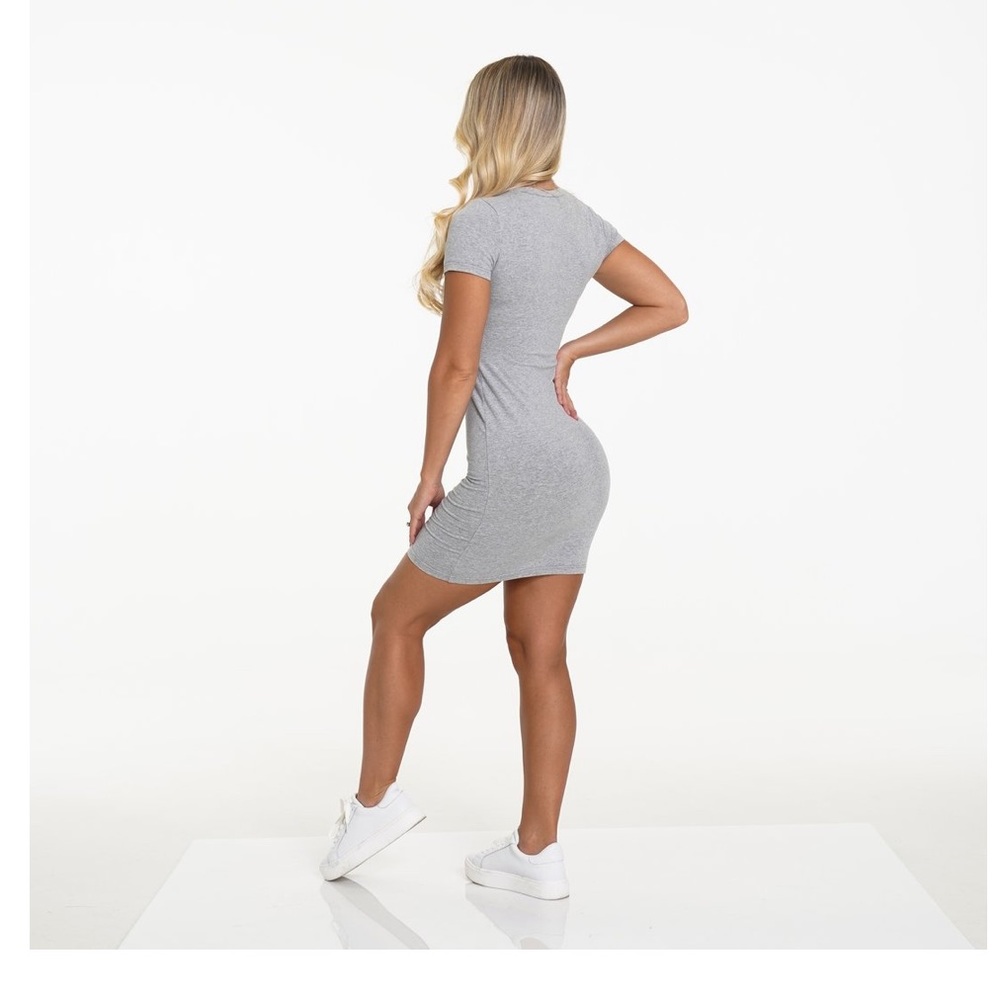 Gray Pocket Tee Dress - Picture 2 of 3